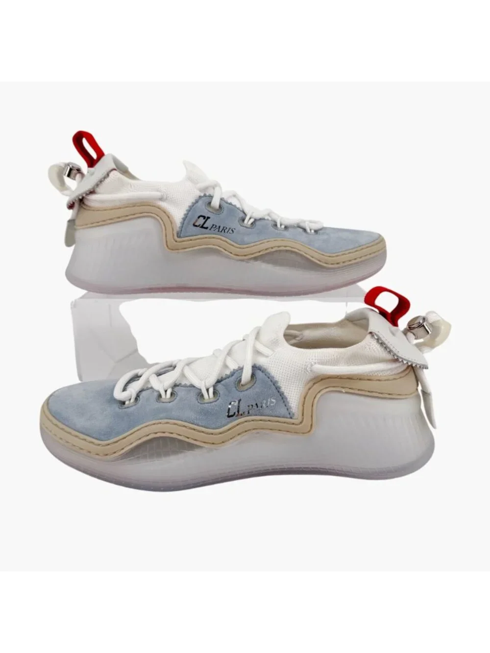 Christian Louboutin Arpoador Blue Drawstring Sneaker Size 39.5 US 9.5 Women's 07